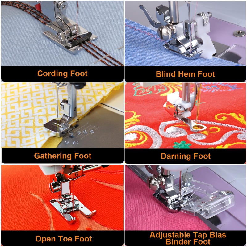 Kungfuking Sewing Machine Presser Feet Set 42 Pcs for Brother, Babylock, Singer, Janome, Elna, Toyota, New Home, Simplicity, Necchi, Kenmore, and Most of Low Shank Sewing Machines - Image 4